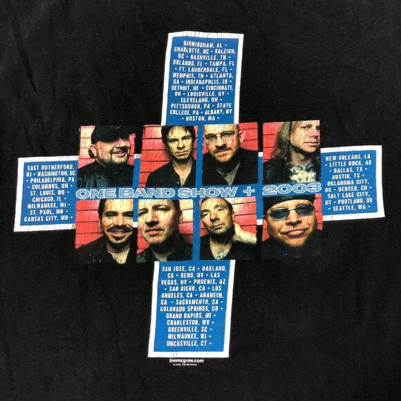 2003 Tim McGraw Country Music Tour Tee T Shirt Black Size XL B14 - Picture 5 of 6
